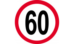 Disque de vitesse 60km/h rouge - 10cm - Sticker/autocollant