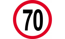 Disque de vitesse 70km/h rouge - 10cm - Sticker/autocollant