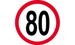 Disque de vitesse 80km/h rouge - 10cm - Sticker/autocollant