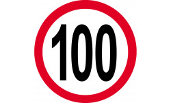 Disque de vitesse 100km/h rouge - 20cm - Sticker/autocollant