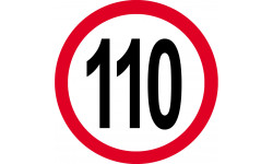 Disque de vitesse 110km/h rouge - 15cm - Sticker/autocollant