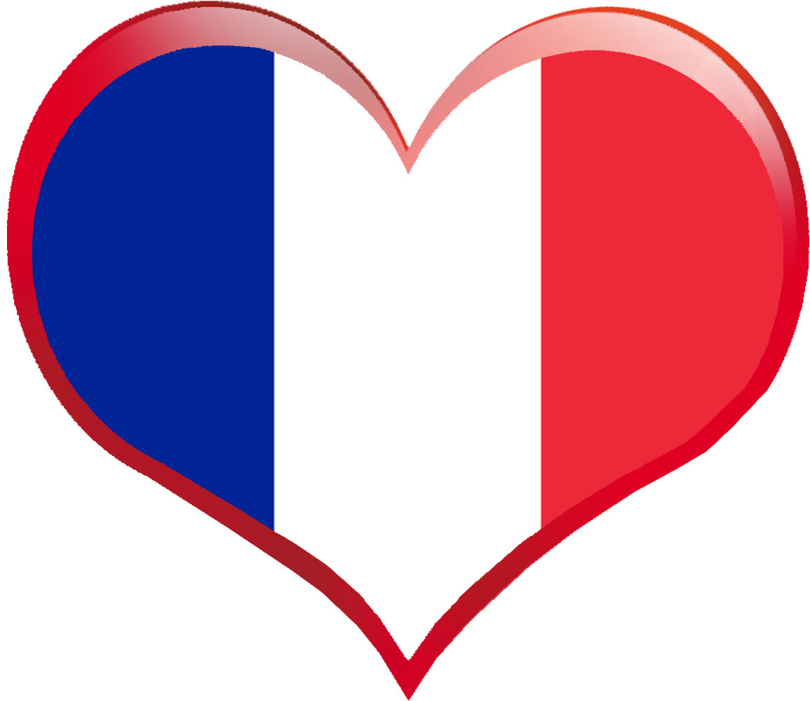 Coeur France - 11,5x10cm - Sticker/autocollant