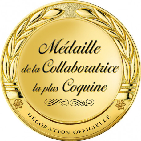 Médaille collaboratrice coquine - 20x20cm - Sticker/autocollant