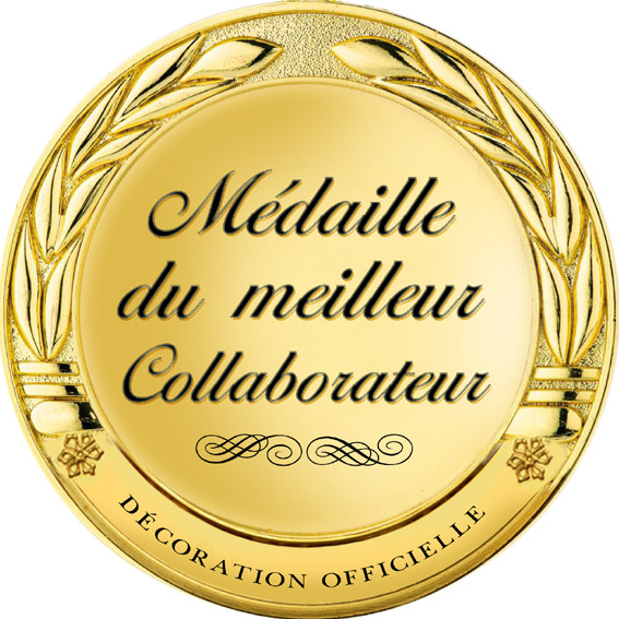 Médaille du meilleur collaborateur - 20x20cm - Sticker/autocollant