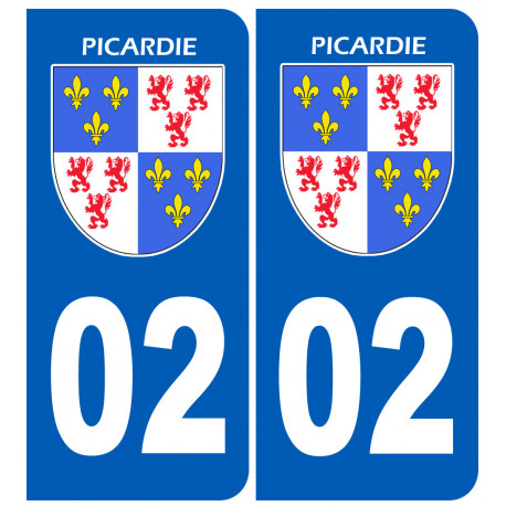 immatriculation 02 la Picardie - Sticker/autocollant