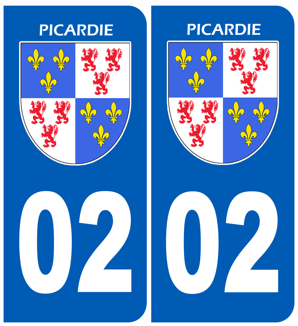 immatriculation 02 la Picardie - Sticker/autocollant