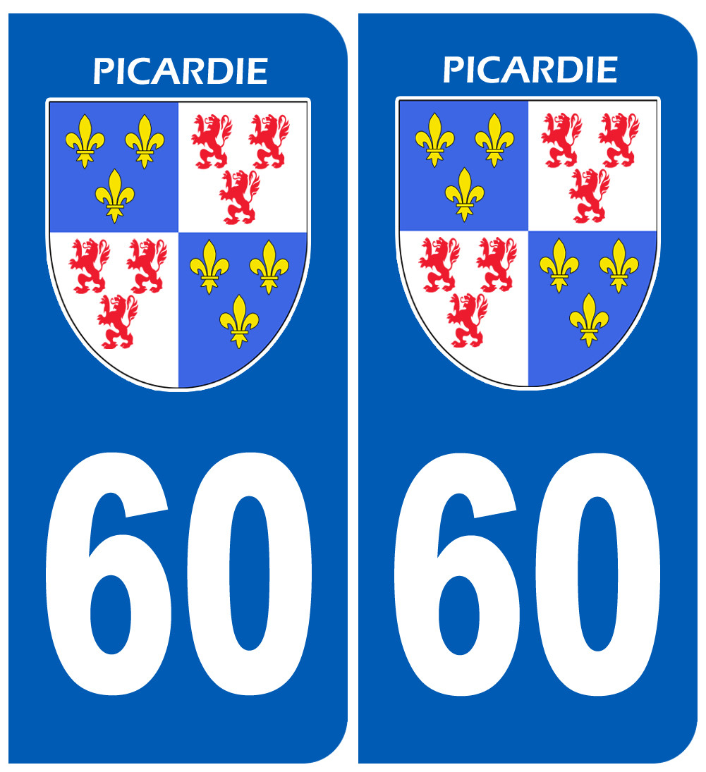 immatriculation 60 la Picardie - Sticker/autocollant