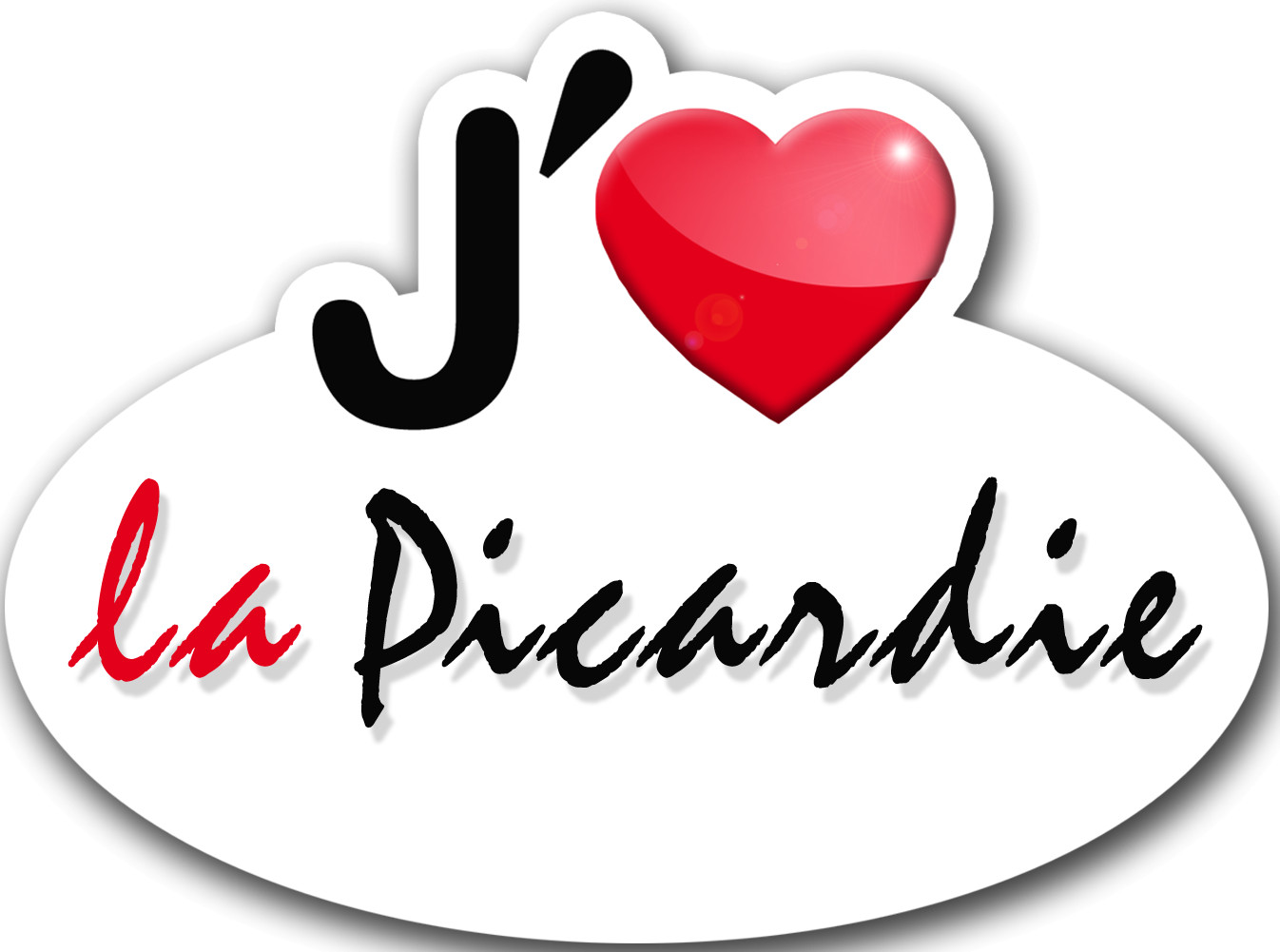 j'aime la Picardie - 15x11cm - Sticker/autocollant