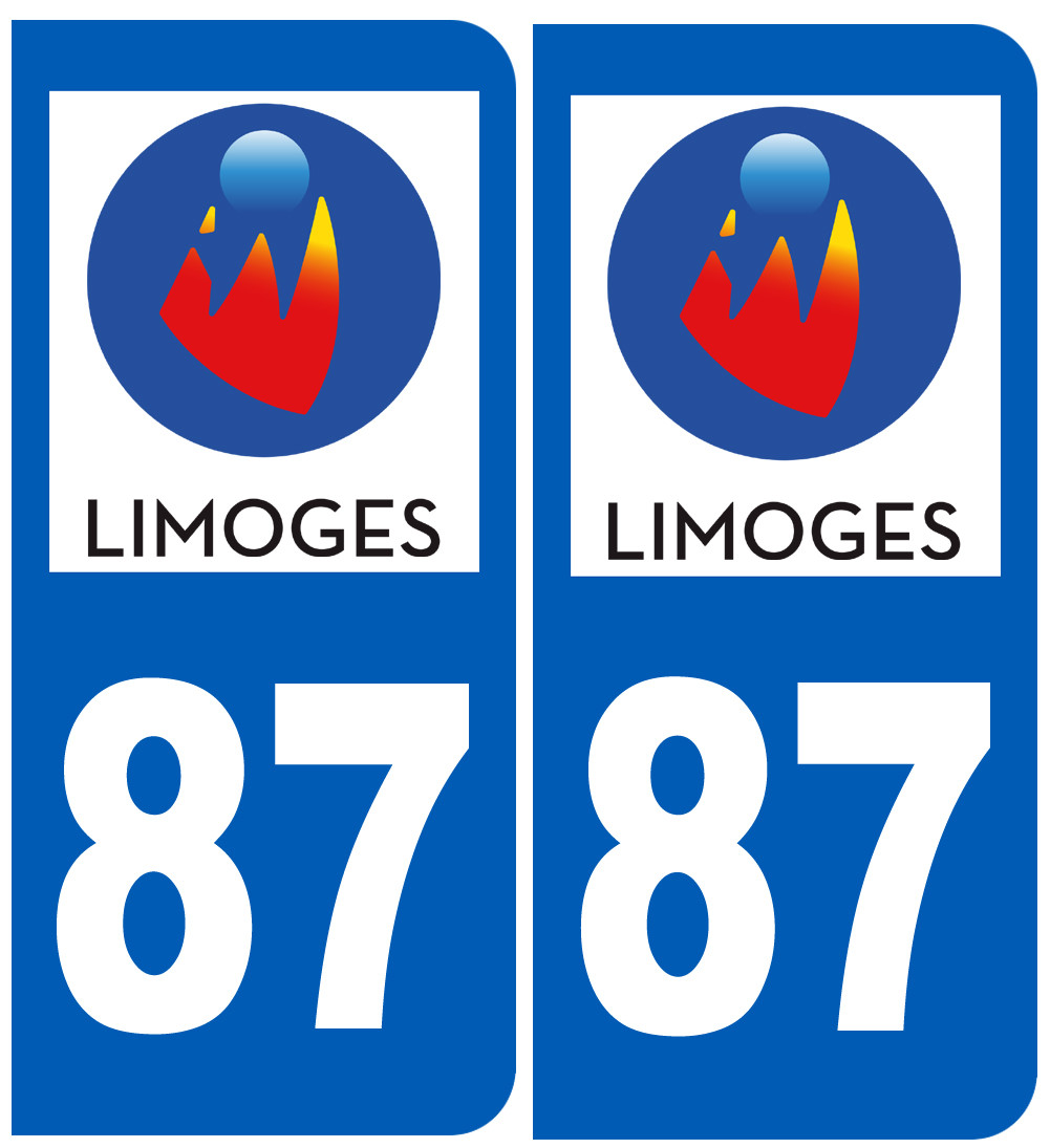 immatriculation 87 Limoges - Sticker/autocollant