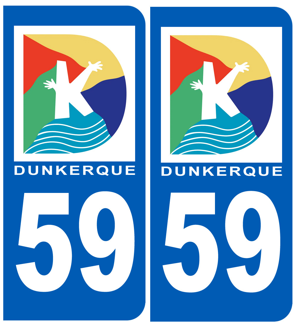 immatriculation 59 Dunkerque - Sticker/autocollant