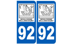 immatriculation 92 Boulogne-Billancourt - Sticker/autocollant