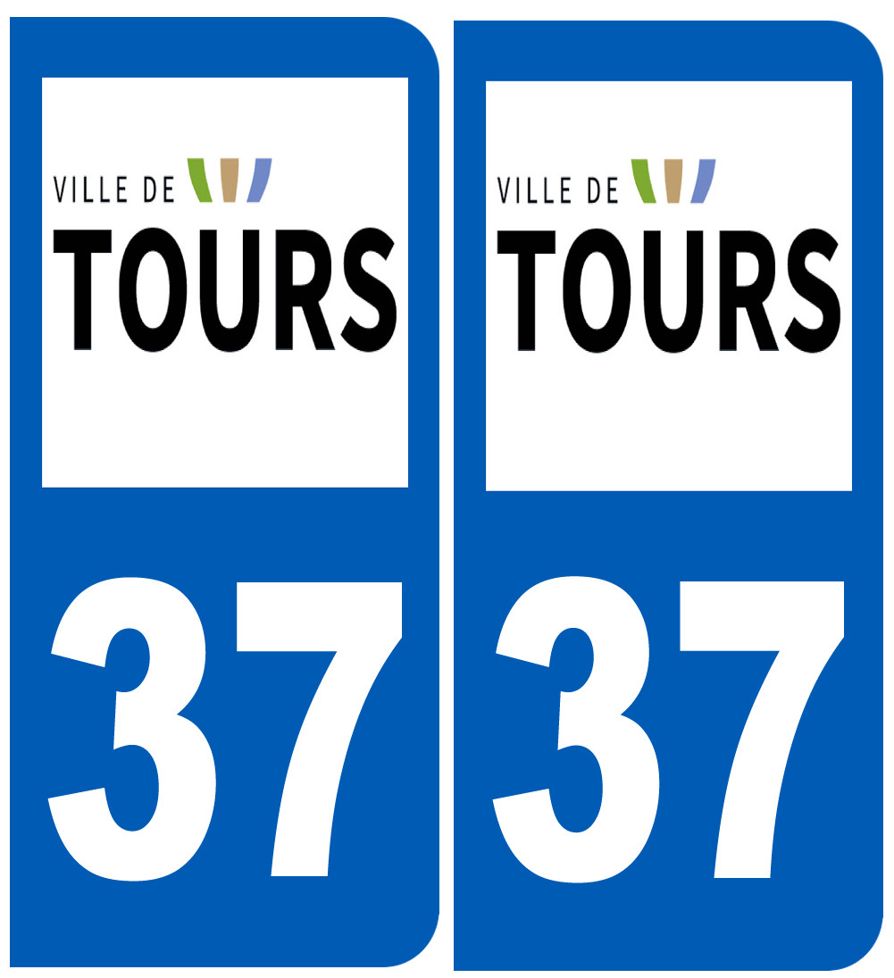 immatriculation 37 Tours - Sticker/autocollant