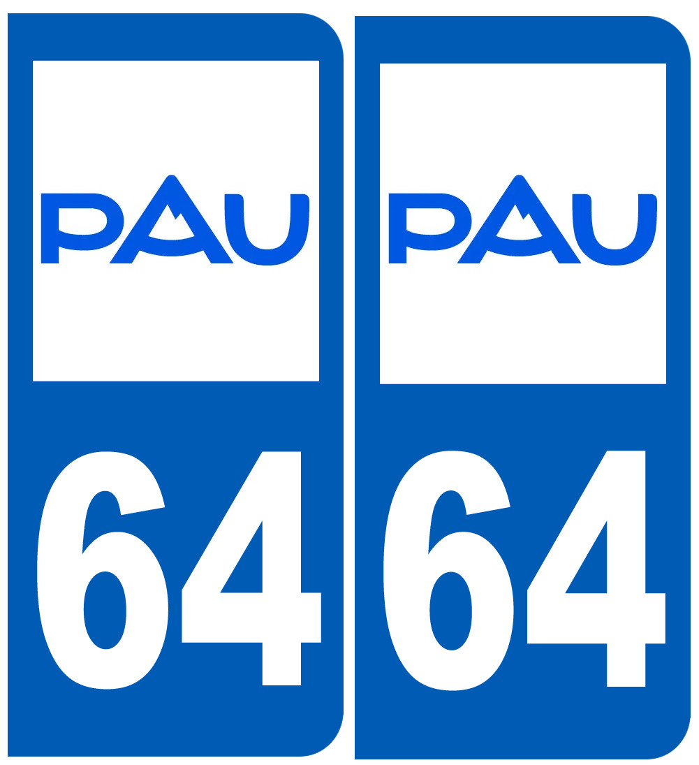 immatriculation 64 Pau - Sticker/autocollant