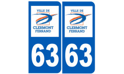 immatriculation 63 Clermont-Ferrand - Sticker/autocollant