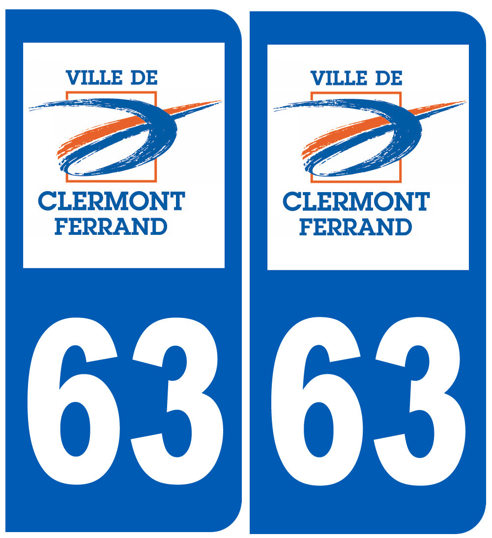 immatriculation 63 Clermont-Ferrand - Sticker/autocollant