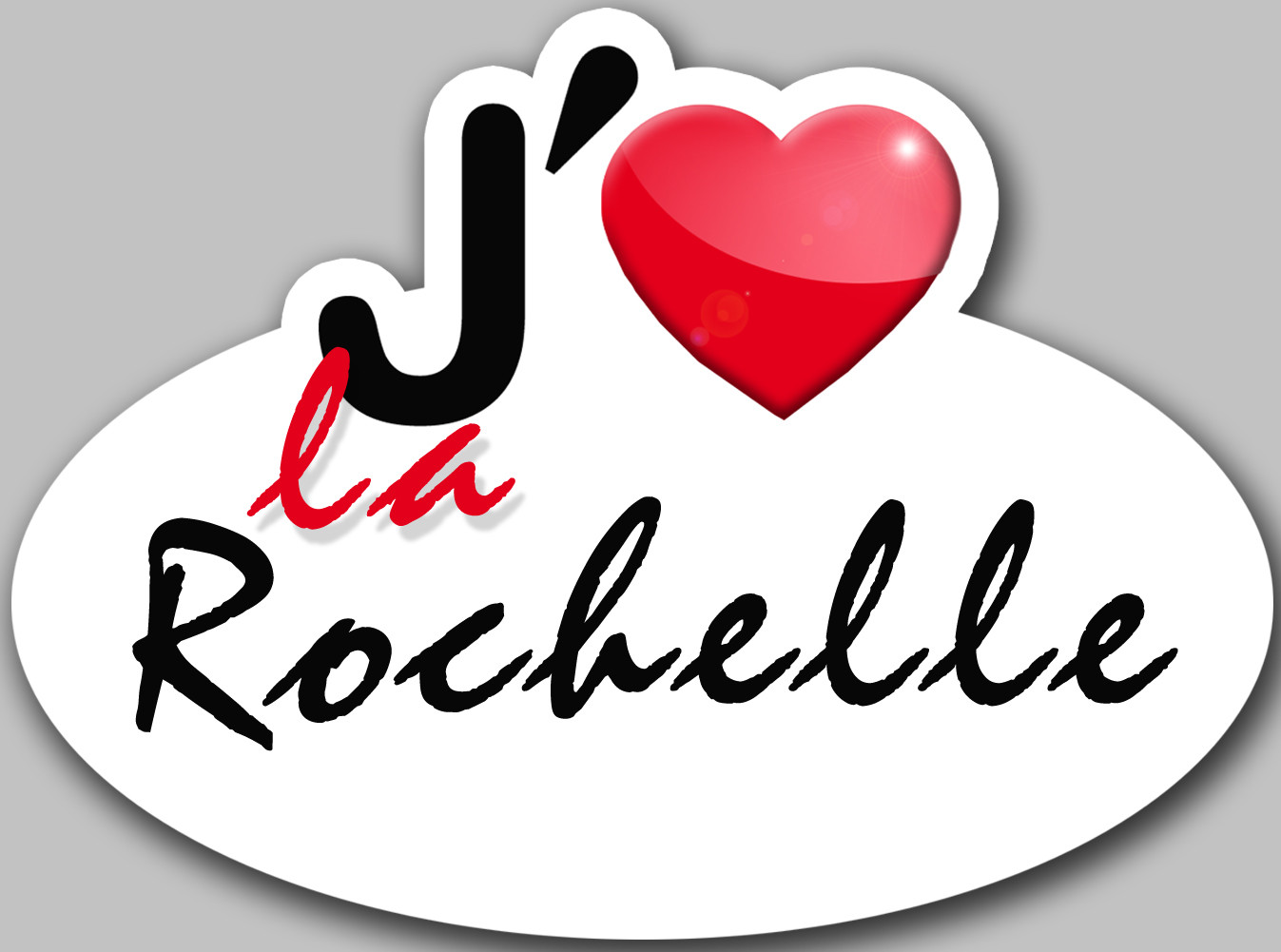 j'aime la Rochelle - 15x11cm - Sticker/autocollant