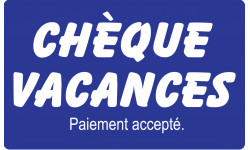 Paiement Chèque vacances accepté - 10x6cm - Sticker/autocollant