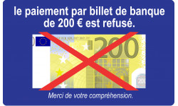 Paiement billet de 200 euros refusé - 10x6cm - Sticker/autocollant