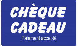 Paiement Chèque cadeau accepté - 10x6cm - Sticker/autocollant