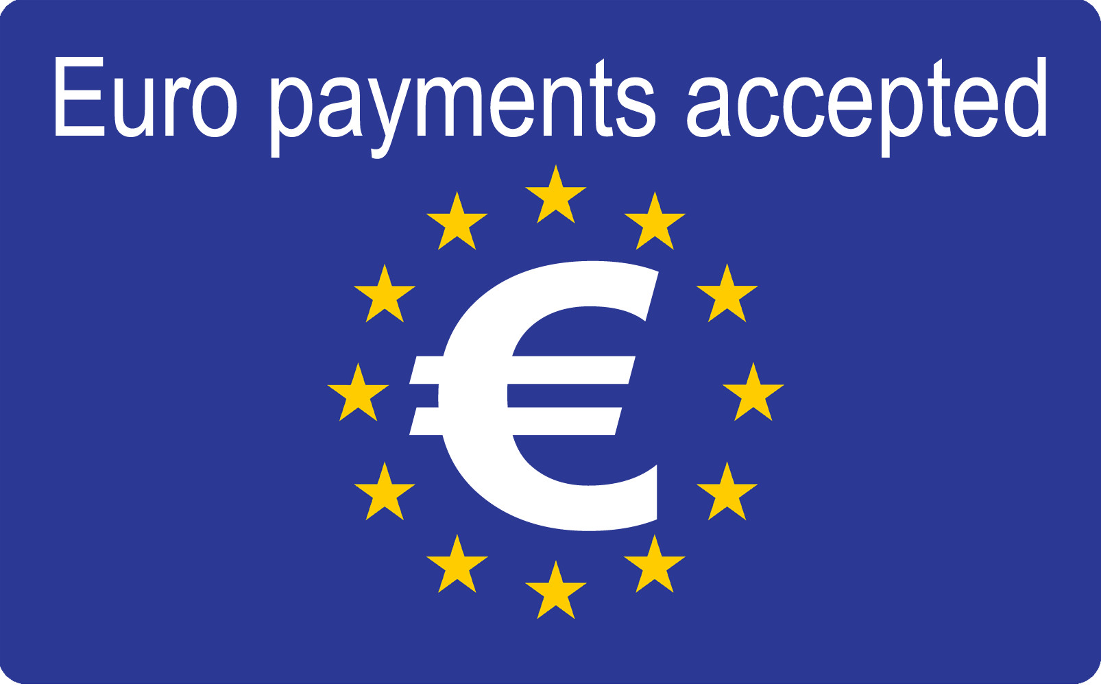 Euro payments accepted - 10x6cm - Sticker/autocollant