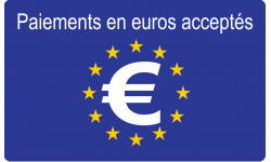 Paiements euros acceptés - 10x6cm - Sticker/autocollant