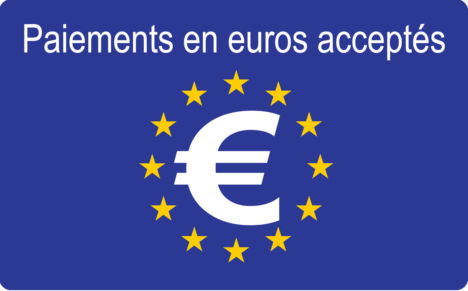 Paiements euros acceptés - 10x6cm - Sticker/autocollant