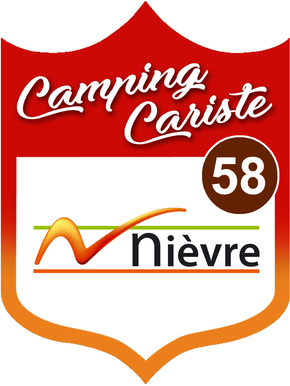 campingcariste Nièvre 58 - 10x7.5cm - Sticker/autocollant