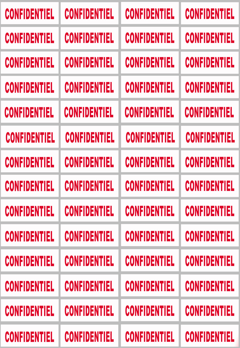 CONFIDENTIEL - 56fois 4.8x2cm - Sticker/autocollant