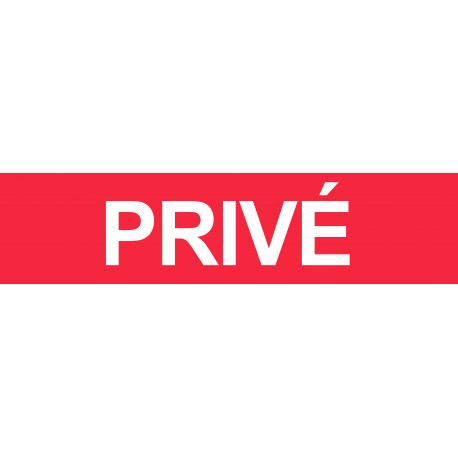 Privé rouge - 29x7cm - Sticker/autocollant