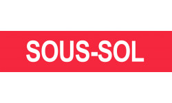 SOUS-SOL rouge - 29x7cm - Sticker/autocollant