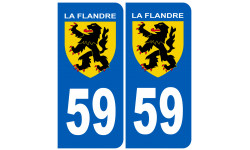 numéro 59 immatriculation Flandre - Sticker/autocollant