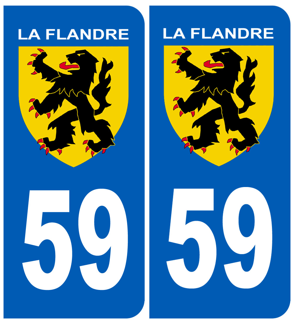 numéro 59 immatriculation Flandre - Sticker/autocollant