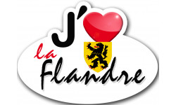 j'aime La Flandre - 15x11cm - Sticker/autocollant