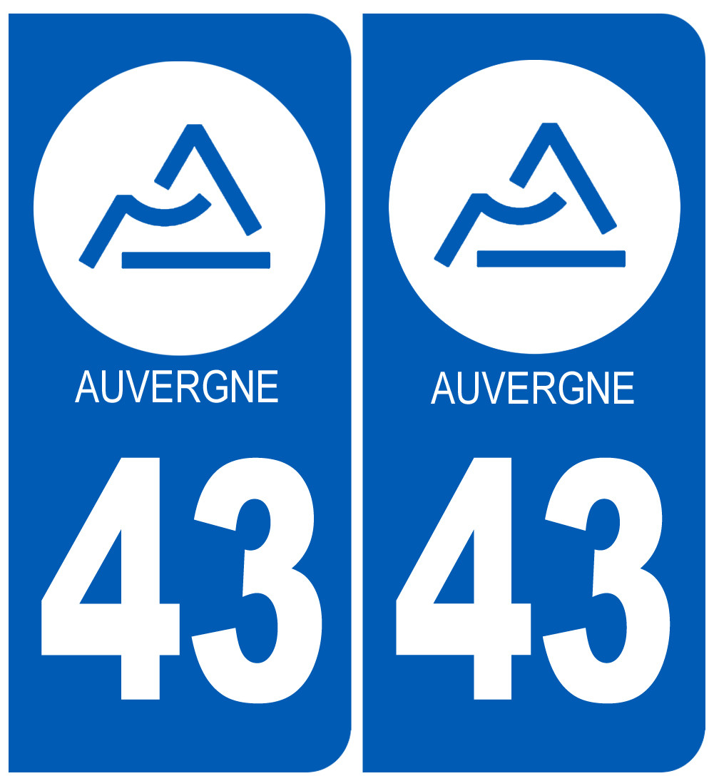 immatriculation 43 Auvergne Haute Loire - Sticker/autocollant