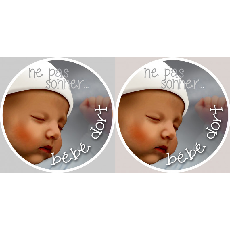  sticker  Autocollant ne pas  sonner b b  dort style 2  