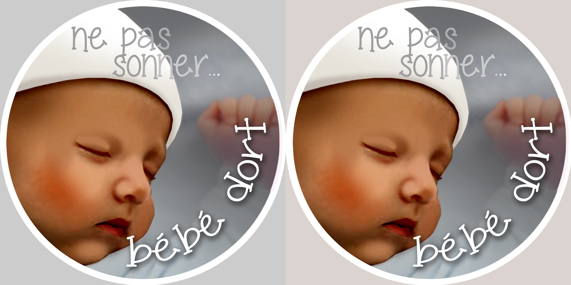 bébé dort ne pas sonner - 2x4.5cm - Sticker/autocollant