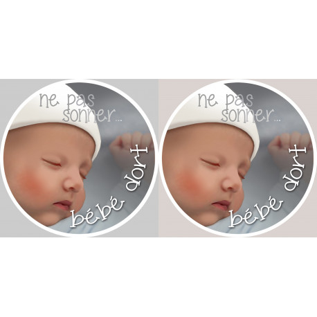 bébé dort ne pas sonner - 2x4.5cm - Sticker/autocollant