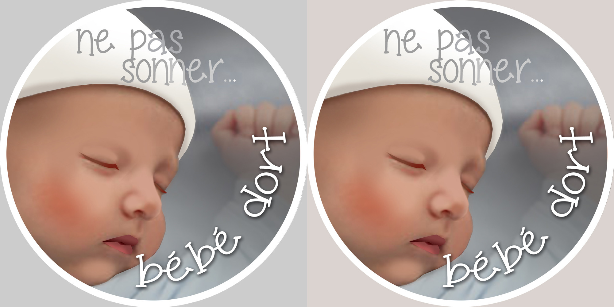 bébé dort ne pas sonner - 2x4.5cm - Sticker/autocollant