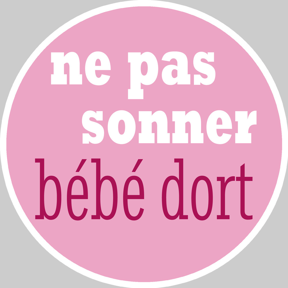 Sticker Autocollant Ne Pas Sonner Bebe Dort Fille 10cm