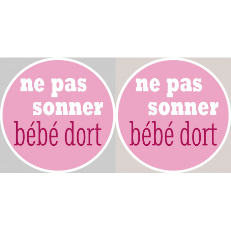 Sticker Autocollant Ne Pas Sonner Bebe Dort Fille 2x4 5cm