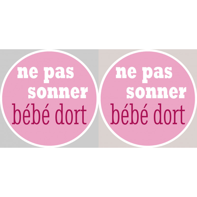 Sticker Autocollant Ne Pas Sonner Bebe Dort Fille 2x4 5cm