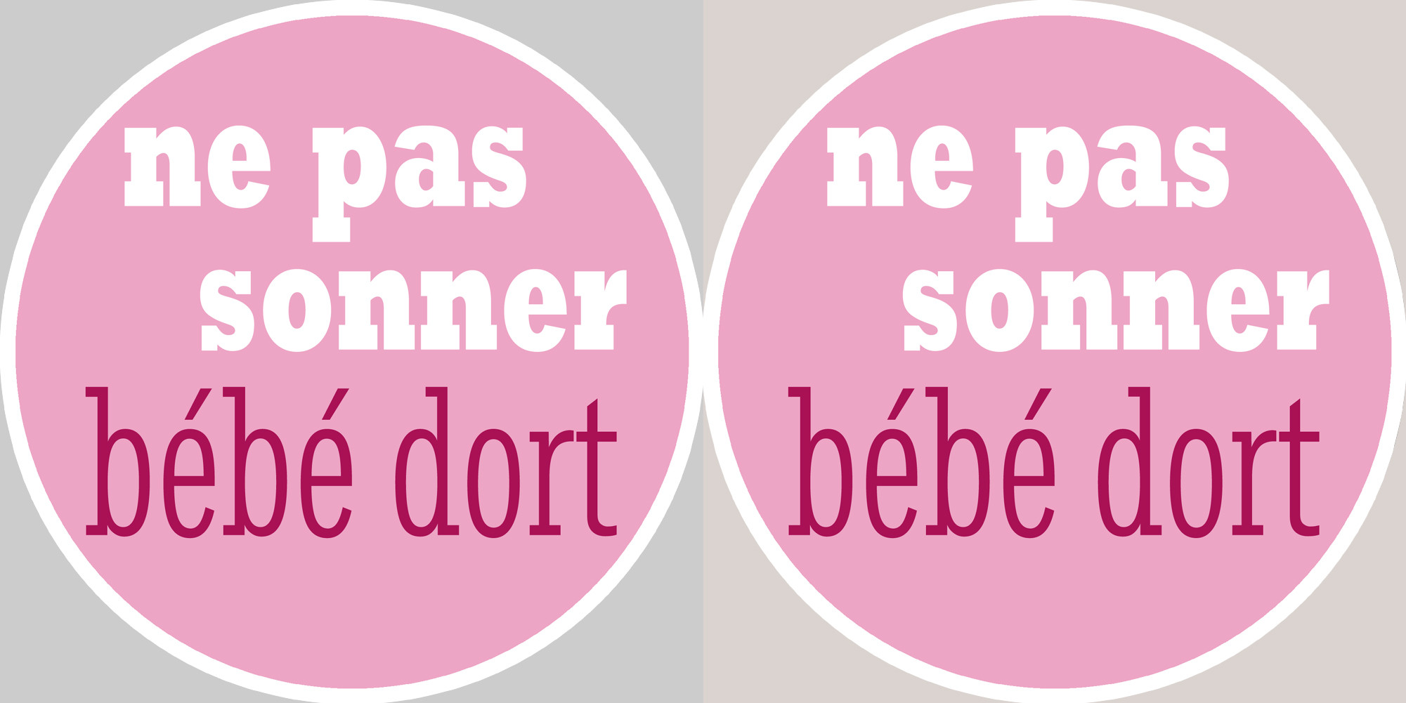 bébé dort fille ne pas sonner - 2x4.5cm - Sticker/autocollant