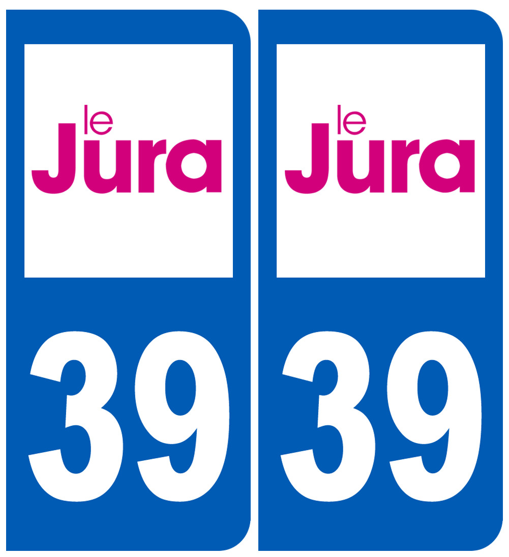 immatriculation 39 (Jura) - Sticker/autocollant