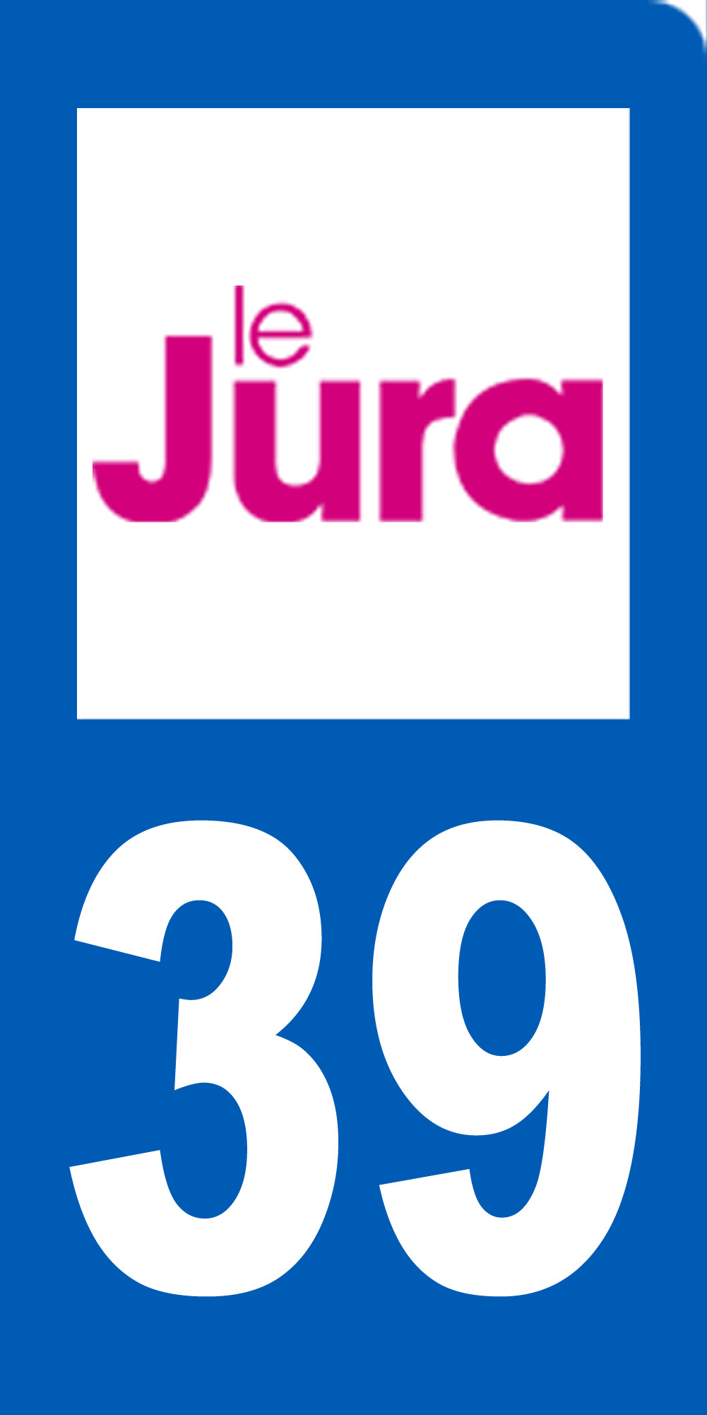 immatriculation 39 Jura - 6x3cm - Sticker/autocollant