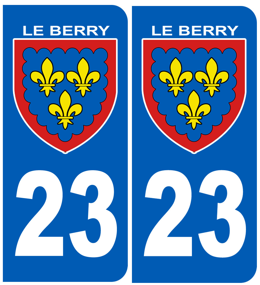 immatriculation Berry 23 (la Creuse) - Sticker/autocollant