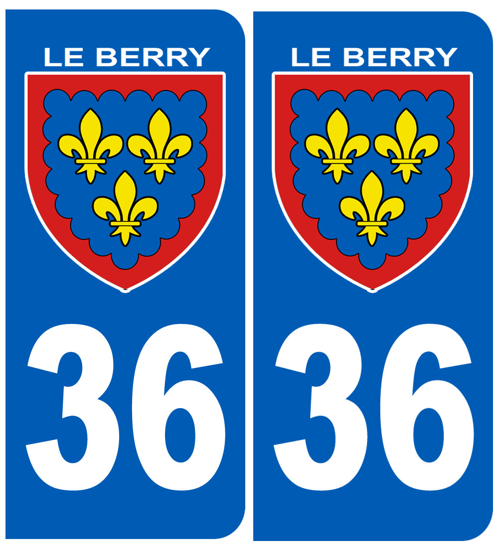 immatriculation Berry 36 (l'Indre) - Sticker/autocollant