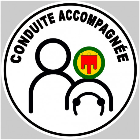 Conduite accompagnée d'Auvergne - 15x15cm - Sticker/autocollant