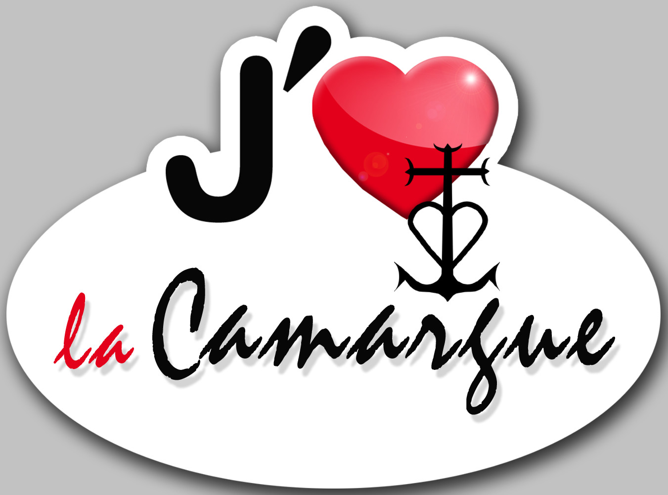 j'aime la Camargue - 15x11cm - Sticker/autocollant