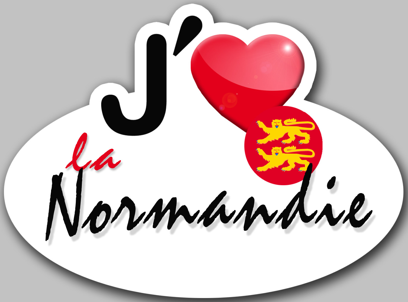 j'aime la Normandie - 15x11cm - Sticker/autocollant