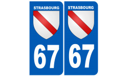 immatriculation 67 Strasbourg - Sticker/autocollant